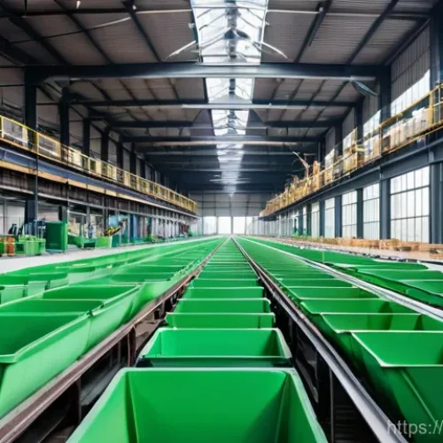 Home 20 사회적 책임 경영 이론과 실무 통합 학습법 - **Environmental Responsibility in Action:**
A vibrant, modern factory interior bathed in natural...